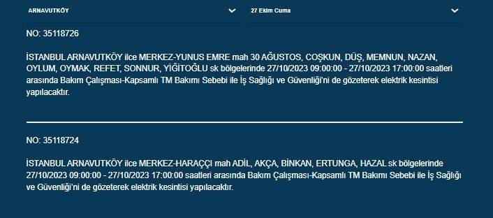 İstanbul'da 17 ilçede yaşayanlar dikkat! Elektrik kesintisi saatlerce sürecek 11