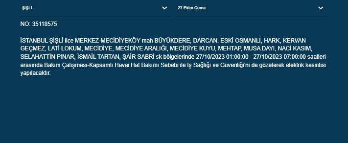 İstanbul'da 17 ilçede yaşayanlar dikkat! Elektrik kesintisi saatlerce sürecek 3