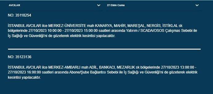 İstanbul'da 17 ilçede yaşayanlar dikkat! Elektrik kesintisi saatlerce sürecek 13