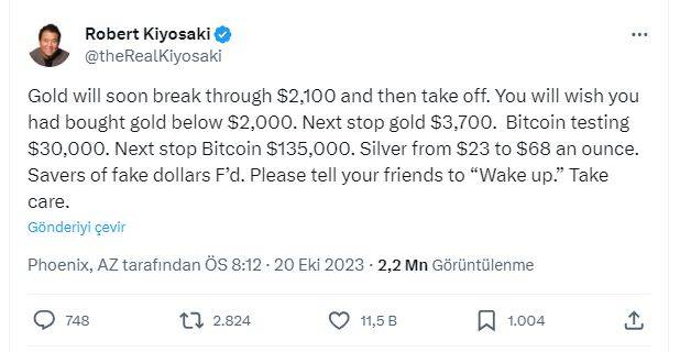 Altın ve doların patlama yapacağı seviyeyi açıkladı! Zengin olmanın kitabını yazan iş adamı Robert Kiyosaki'den kritik uyarı 11