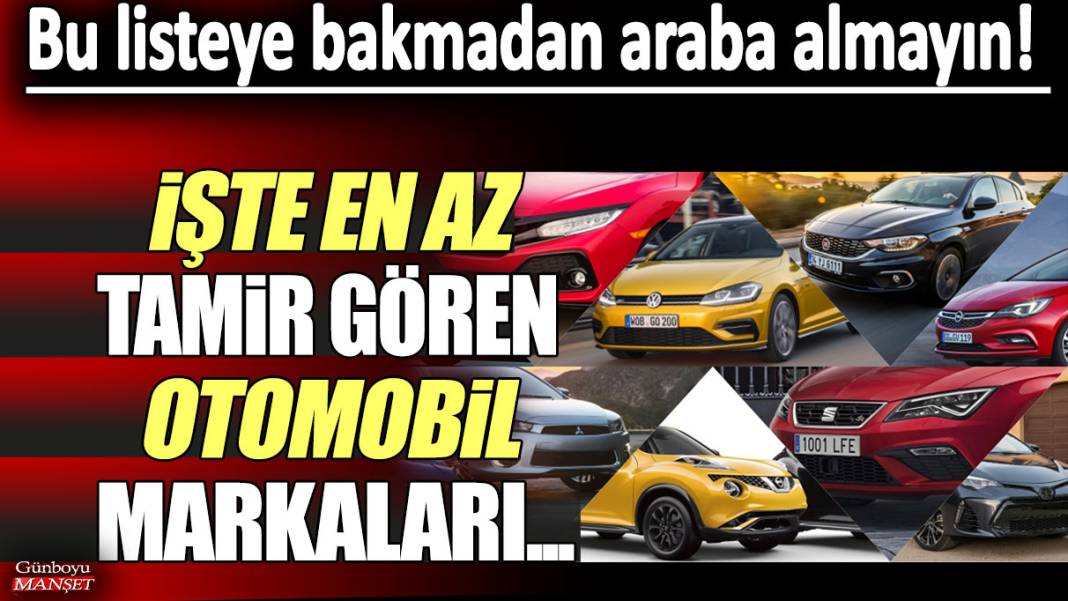 Bu listeye bakmadan araba almayın! İşte en az tamir gören otomobil markaları... 1