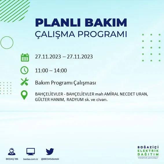 İstanbul'un bu ilçelerinde oturanlar hazırlıklarını yapsın: Gün boyu elektrik olmayacak 13