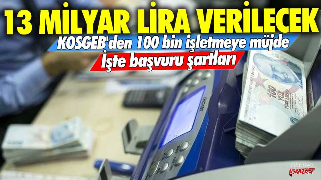 KOSGEB'den 100 bin işletmeye müjde! 13 milyar lira verilecek! İşte başvuru şartları 1