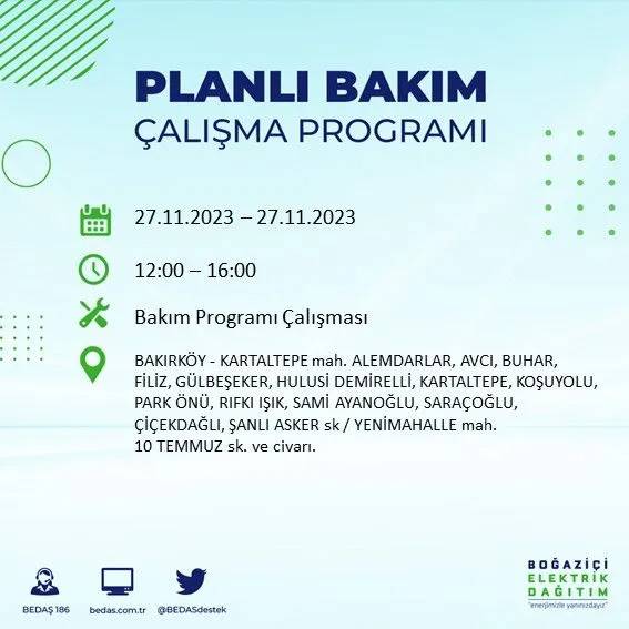 İstanbul'un bu ilçelerinde oturanlar hazırlıklarını yapsın: Gün boyu elektrik olmayacak 18