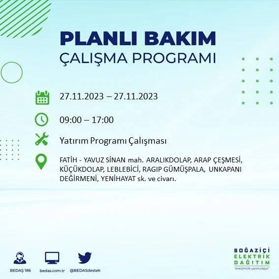 İstanbul'un bu ilçelerinde oturanlar hazırlıklarını yapsın: Gün boyu elektrik olmayacak 24