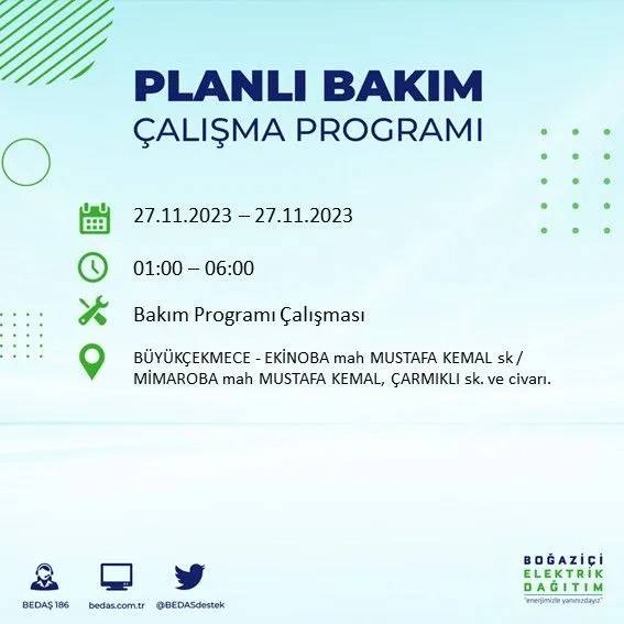 İstanbul'un bu ilçelerinde oturanlar hazırlıklarını yapsın: Gün boyu elektrik olmayacak 28