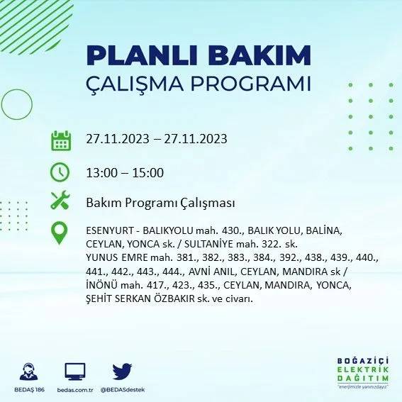 İstanbul'un bu ilçelerinde oturanlar hazırlıklarını yapsın: Gün boyu elektrik olmayacak 32