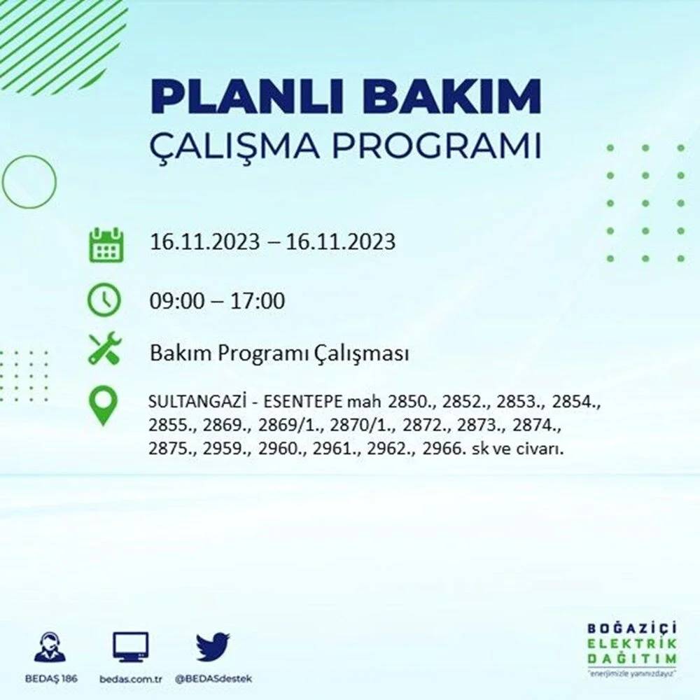 İstanbul'da büyük elektrik kesintisi! 22 ilçe  karanlıkta kalacak... İşte mahalle mahalle kesinti listesi 22