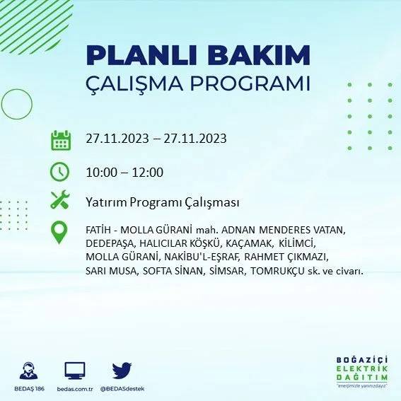 İstanbul'un bu ilçelerinde oturanlar hazırlıklarını yapsın: Gün boyu elektrik olmayacak 40