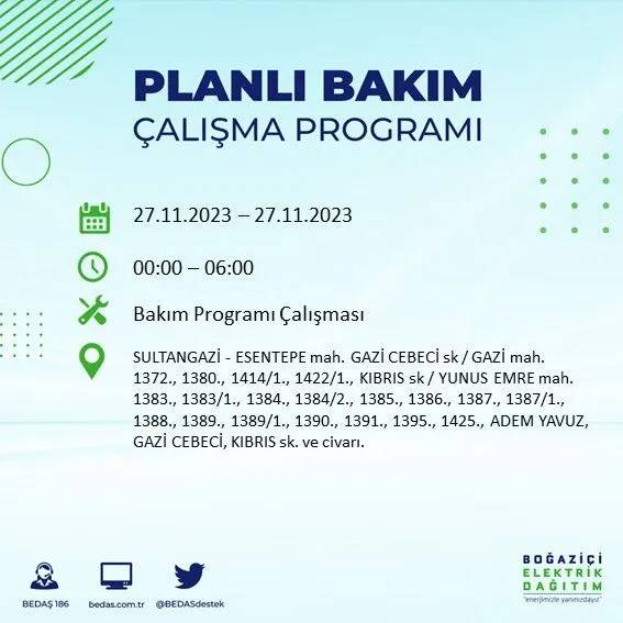 İstanbul'un bu ilçelerinde oturanlar hazırlıklarını yapsın: Gün boyu elektrik olmayacak 44