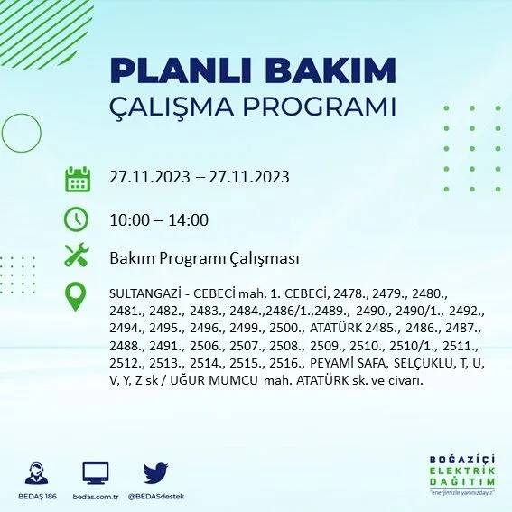 İstanbul'un bu ilçelerinde oturanlar hazırlıklarını yapsın: Gün boyu elektrik olmayacak 45