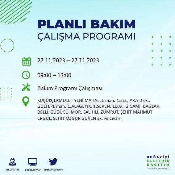 İstanbul'un bu ilçelerinde oturanlar hazırlıklarını yapsın: Gün boyu elektrik olmayacak 47