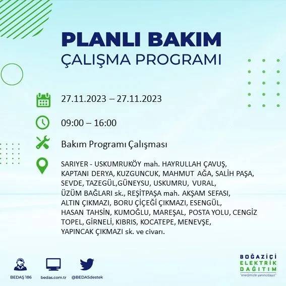 İstanbul'un bu ilçelerinde oturanlar hazırlıklarını yapsın: Gün boyu elektrik olmayacak 52