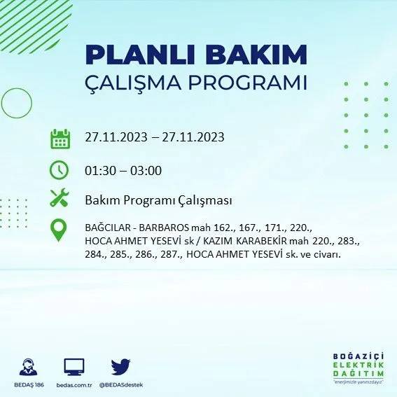 İstanbul'un bu ilçelerinde oturanlar hazırlıklarını yapsın: Gün boyu elektrik olmayacak 8