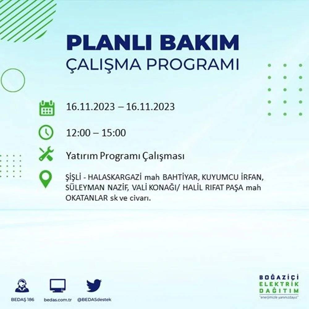 İstanbul'da büyük elektrik kesintisi! 22 ilçe  karanlıkta kalacak... İşte mahalle mahalle kesinti listesi 19