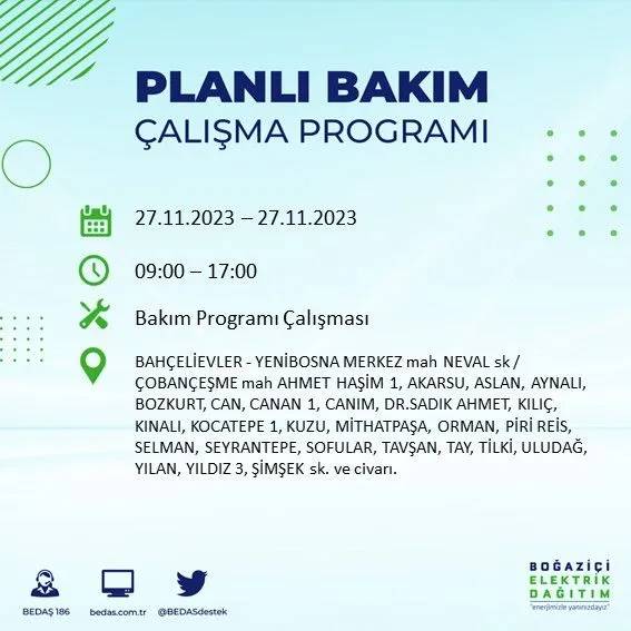 İstanbul'un bu ilçelerinde oturanlar hazırlıklarını yapsın: Gün boyu elektrik olmayacak 11