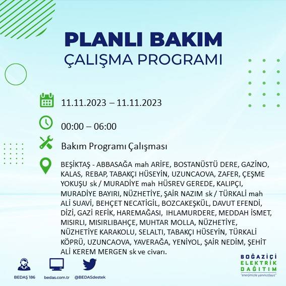 BEDAŞ duyurdu: İstanbul'da bugün elektrik kesintisi yaşanacak ilçeler hangileri? 13