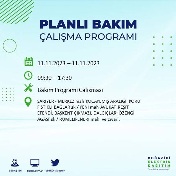 BEDAŞ duyurdu: İstanbul'da bugün elektrik kesintisi yaşanacak ilçeler hangileri? 28