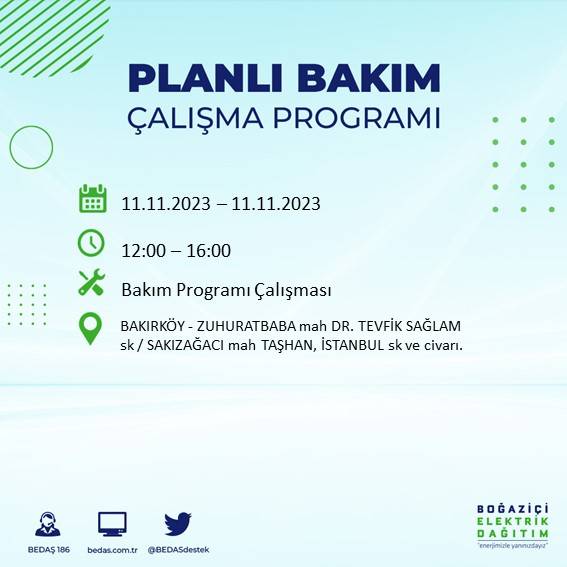 BEDAŞ duyurdu: İstanbul'da bugün elektrik kesintisi yaşanacak ilçeler hangileri? 6