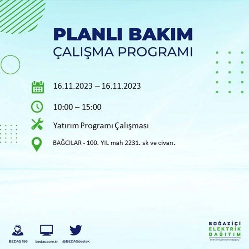 İstanbul'da büyük elektrik kesintisi! 22 ilçe  karanlıkta kalacak... İşte mahalle mahalle kesinti listesi 10