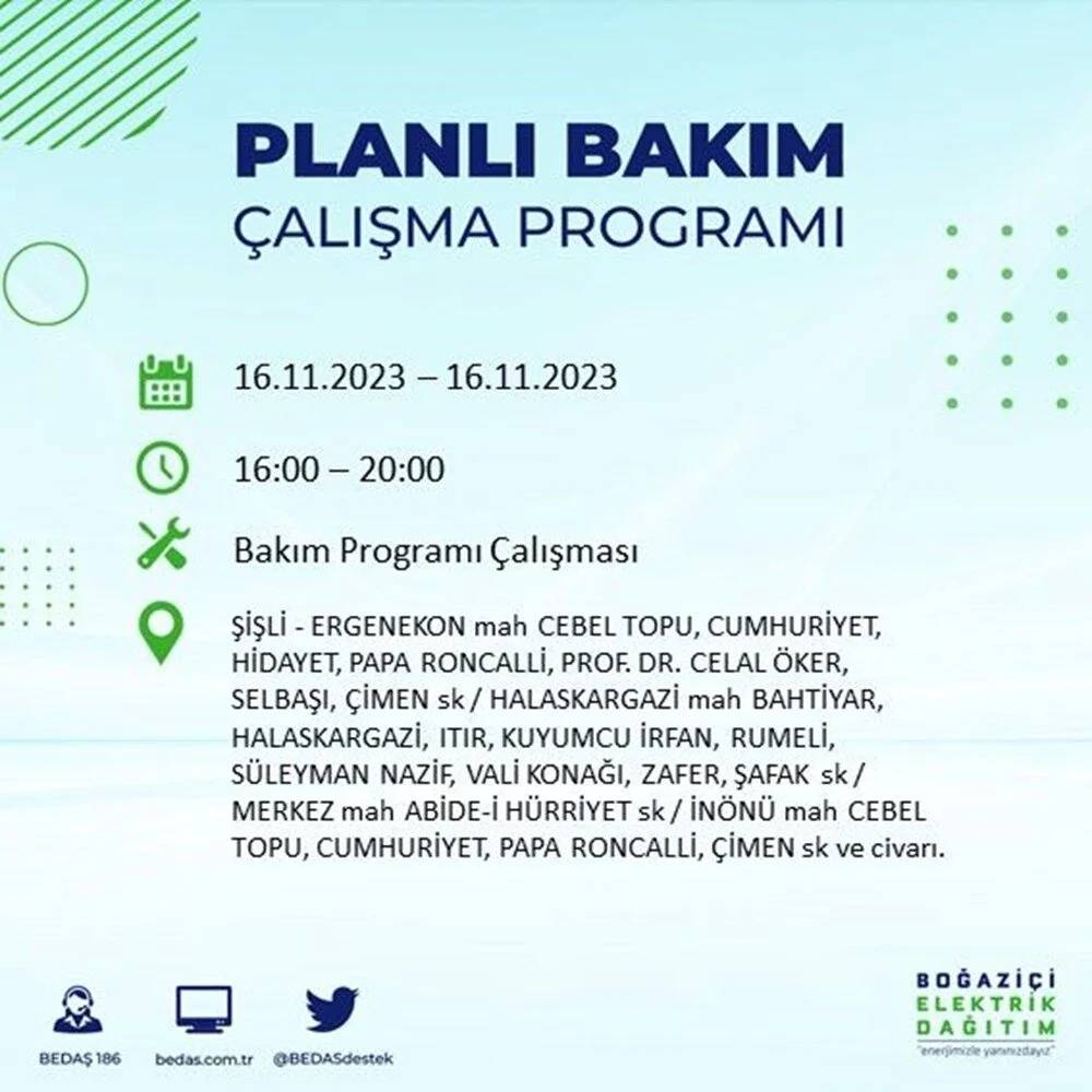 İstanbul'da büyük elektrik kesintisi! 22 ilçe  karanlıkta kalacak... İşte mahalle mahalle kesinti listesi 14