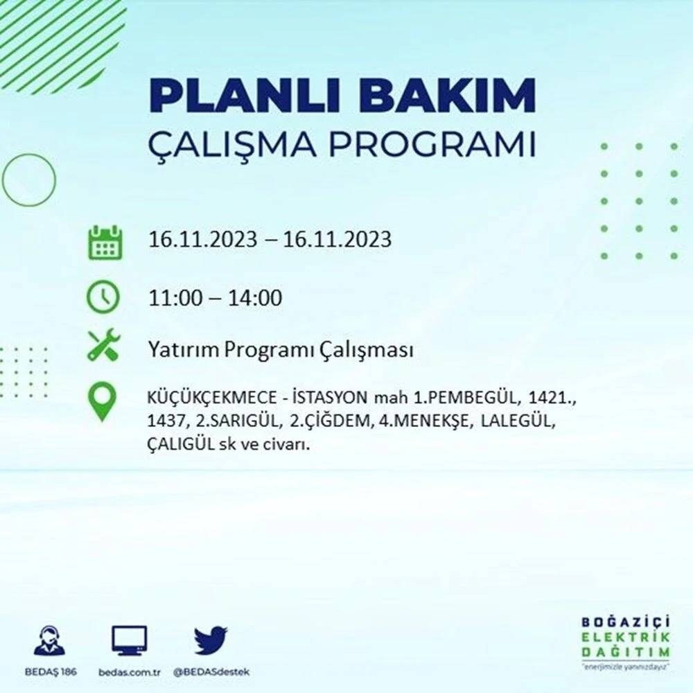 İstanbul'da büyük elektrik kesintisi! 22 ilçe  karanlıkta kalacak... İşte mahalle mahalle kesinti listesi 17