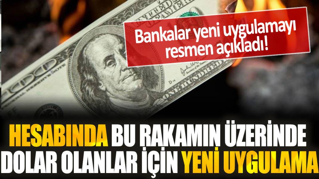 Hesabında bu rakamın üzerinde dolar olanlar dikkat! Bankalar yeni uygulamayı resmen açıkladı 1