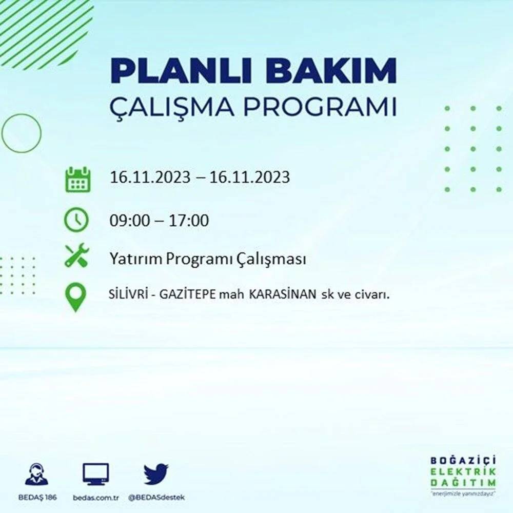 İstanbul'da büyük elektrik kesintisi! 22 ilçe  karanlıkta kalacak... İşte mahalle mahalle kesinti listesi 18