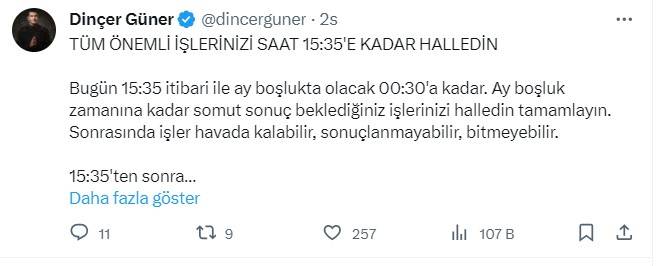 Ünlü Astrolog Dinçer Güner saat vererek uyardı!  Tüm önemli işlerinizi saat 15:35'e kadar halledin yoksa 8