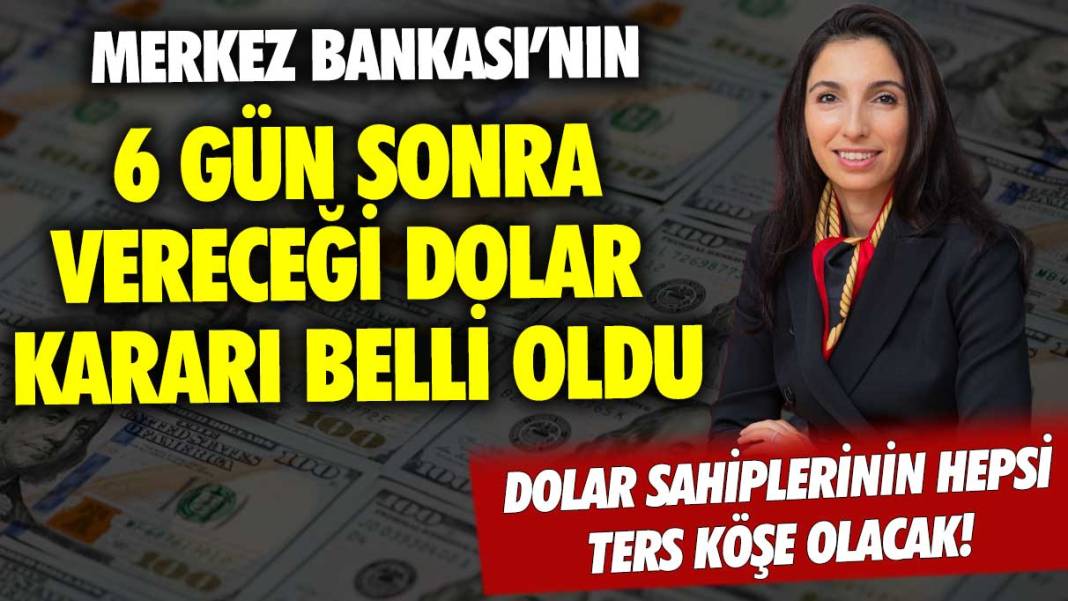 Dolar sahipleri ters köşe oldu! Merkez Bankası'nın 6 gün sonra açıklayacağı karar ortaya çıktı... 1