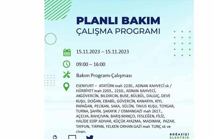 İstanbul'da büyük elektrik kesintisi: Tam 21 ilçe karanlığa gömülecek 5