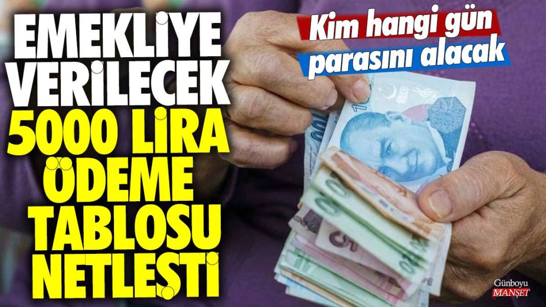 Emekliye verilecek 5000 lira ödeme tablosu netleşti: Kim hangi gün parasını alacak? SSK, Bağ-Kur ve bütün emekliler bu günlere dikkat 1