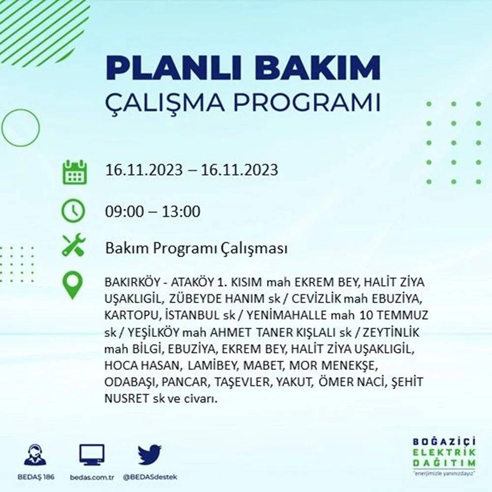 İstanbul'da büyük elektrik kesintisi! 22 ilçe  karanlıkta kalacak... İşte mahalle mahalle kesinti listesi 9