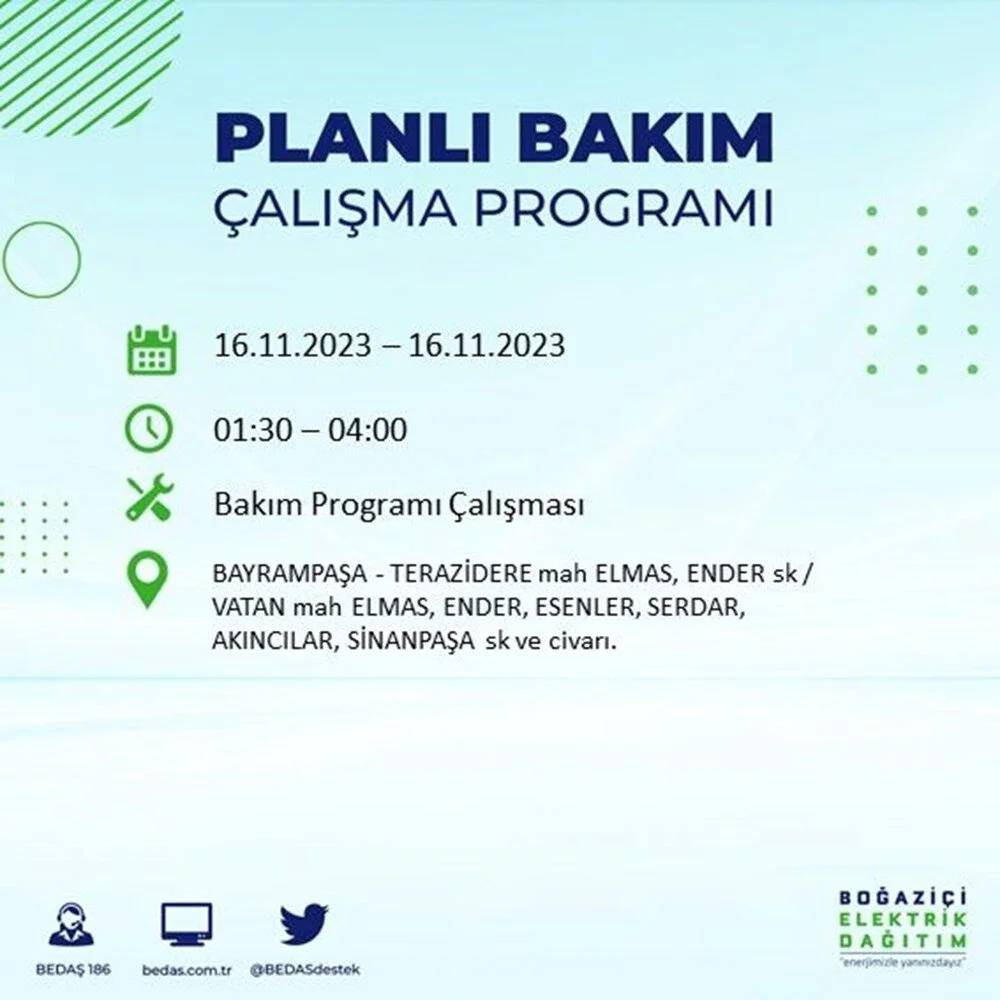 İstanbul'da büyük elektrik kesintisi! 22 ilçe  karanlıkta kalacak... İşte mahalle mahalle kesinti listesi 7