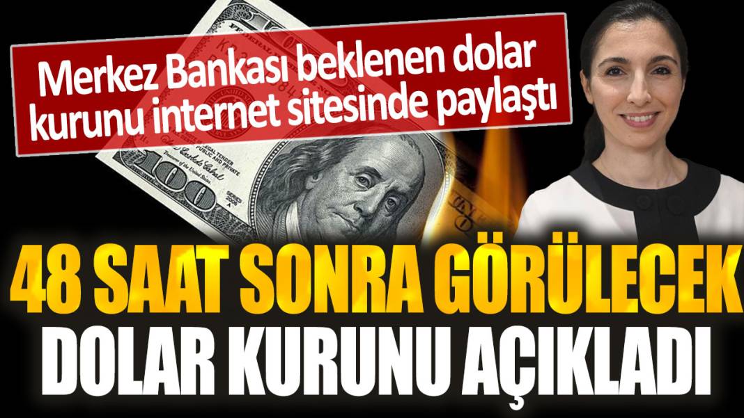 Merkez Bankası resmen açıkladı: İşte 48 saat sonra görülecek dolar kuru 1