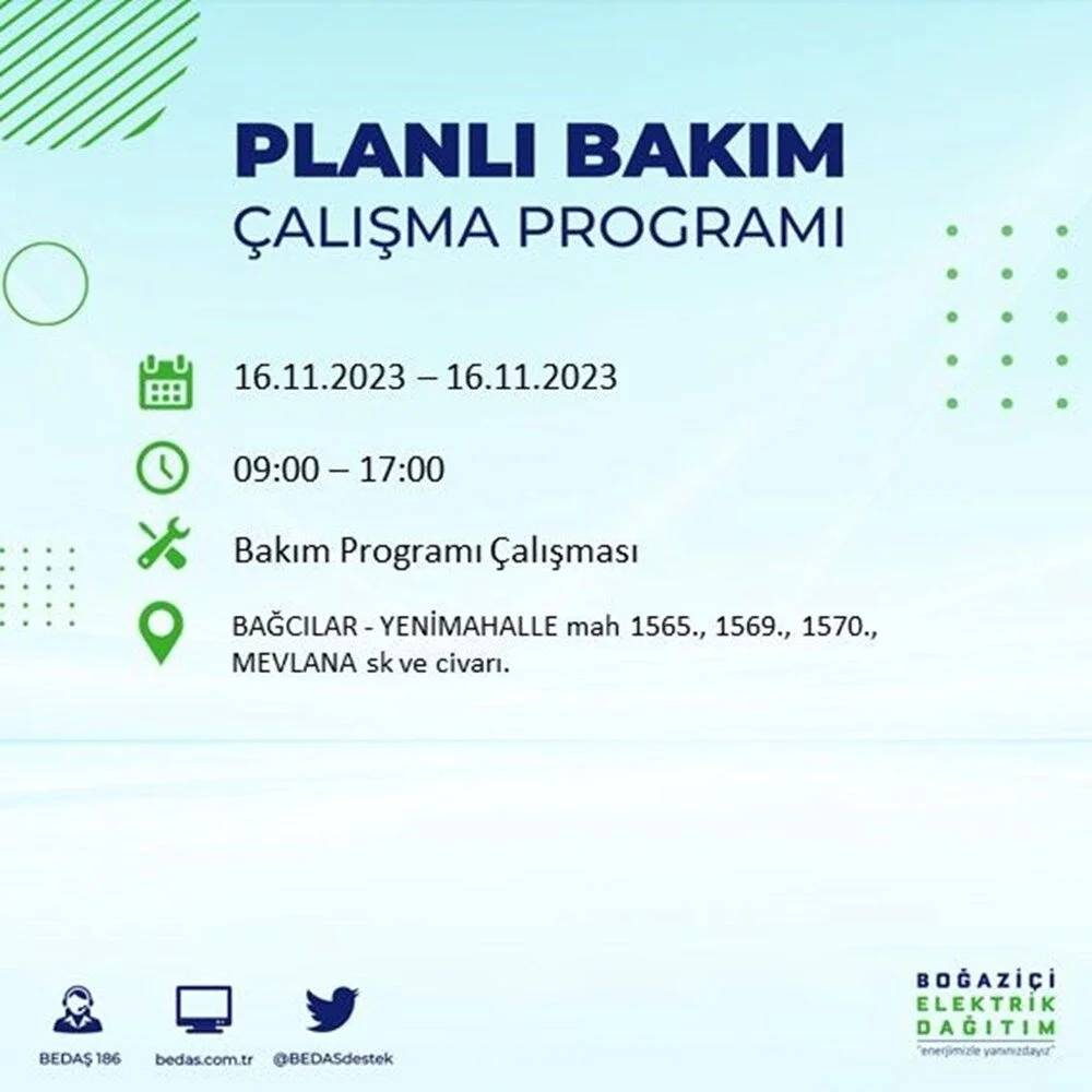 İstanbul'da büyük elektrik kesintisi! 22 ilçe  karanlıkta kalacak... İşte mahalle mahalle kesinti listesi 8