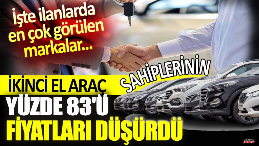 İkinci el araç sahiplerinin yüzde 83'ü fiyatları düşürdü! İşte ilanlarda en çok görülen markalar... 1