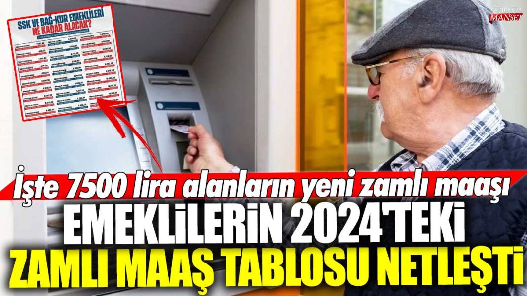 SSK ve Bağ-Kur emeklilerin 2024'teki zamlı maaş tablosu netleşti! 7500 lira maaş alanların yeni zamlı aylıkları ortaya çıktı 1