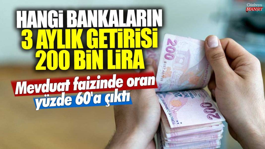 Mevduat faizinde oran yüzde 60'a çıktı! Hangi bankaların 3 aylık getirisi 200 bin lira 1