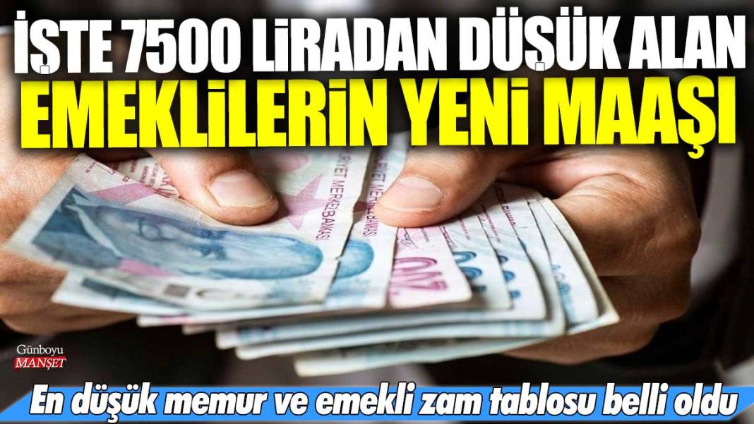 En düşük memur ve emekli zam tablosu belli oldu! 7500 liradan düşük alan emeklilerin yeni maaşı netleşti 1