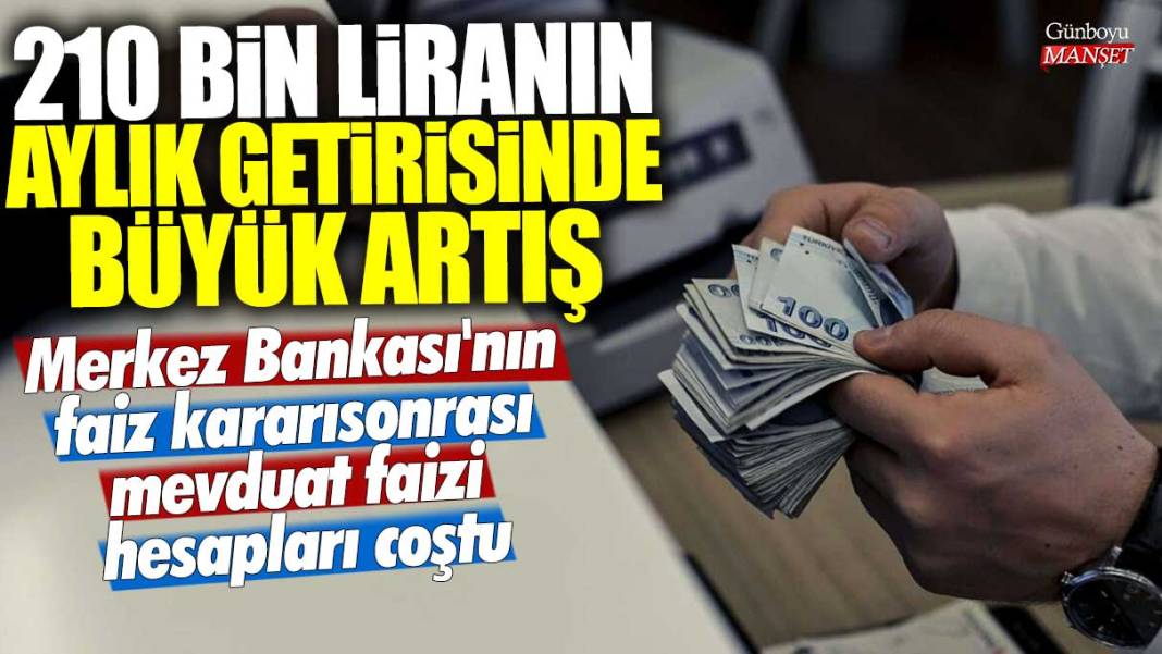 Merkez Bankası'nın faiz kararı sonrası mevduat faizi hesapları coştu! 210 bin liranın aylık getirisinde büyük artış 1