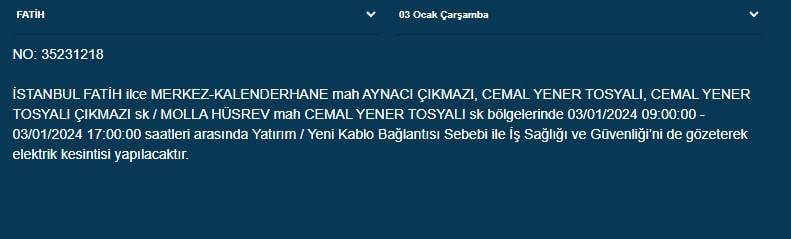 İstanbul'da bugün 10 ilçe karanlığa gömülecek: İşte elektriklerin kesileceği mahalle ve sokaklar 9