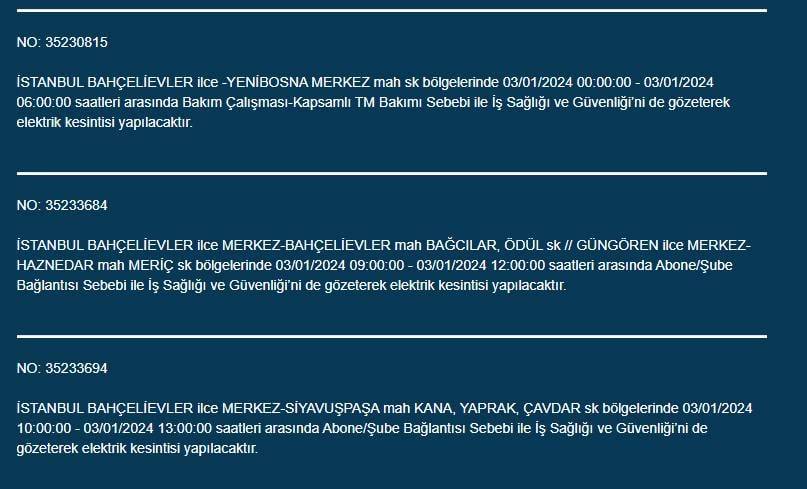 İstanbul'da bugün 10 ilçe karanlığa gömülecek: İşte elektriklerin kesileceği mahalle ve sokaklar 5