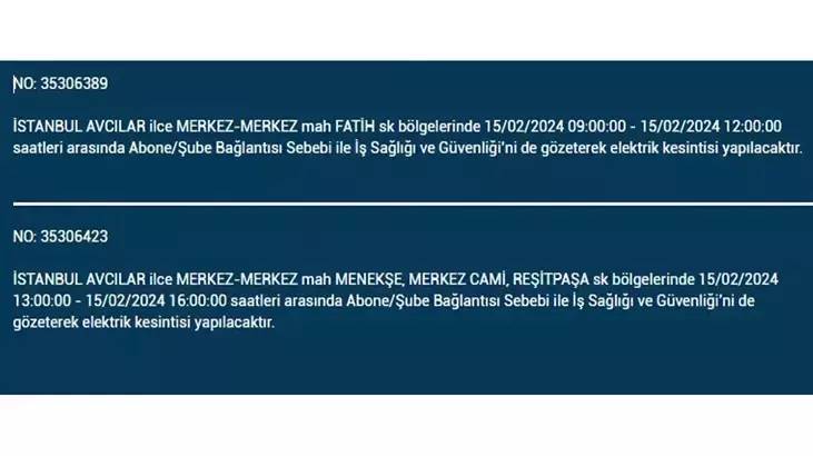 İstanbullular dikkat: İşte elektrik kesintisinin yaşanacağı ilçeler ve saatler... 3