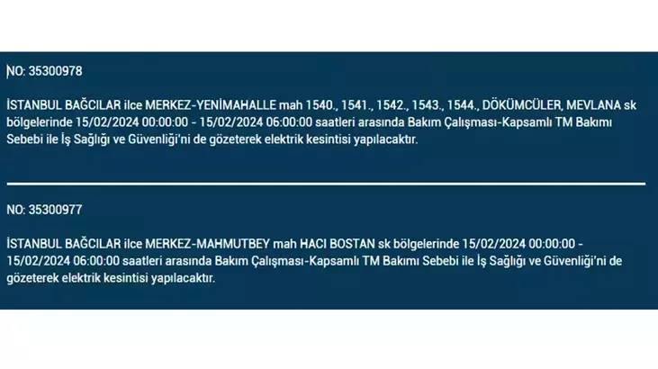 İstanbullular dikkat: İşte elektrik kesintisinin yaşanacağı ilçeler ve saatler... 4