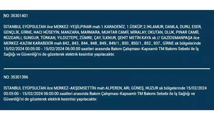 İstanbullular dikkat: İşte elektrik kesintisinin yaşanacağı ilçeler ve saatler... 28