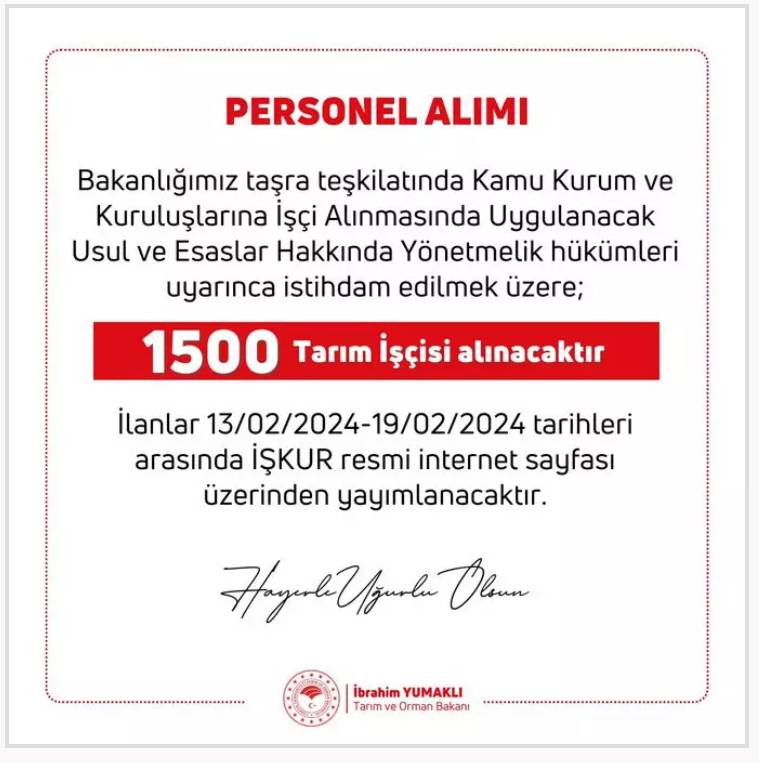 Bakanlık 1500 personel alımı için düğmeye bastı: İşte tüm detaylar... 8