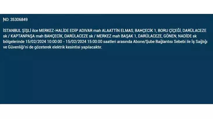 İstanbullular dikkat: İşte elektrik kesintisinin yaşanacağı ilçeler ve saatler... 38