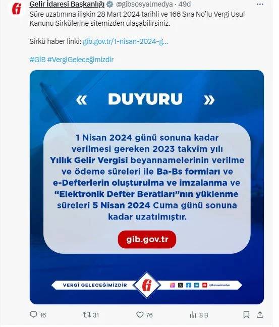 Gelir vergisinde son ödeme tarihi uzatıldı: Resmi açıklama geldi 6