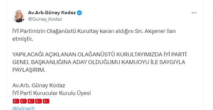 Olağanüstü Kurultay kararı alan Akşener'e ilk rakip çıktı 6